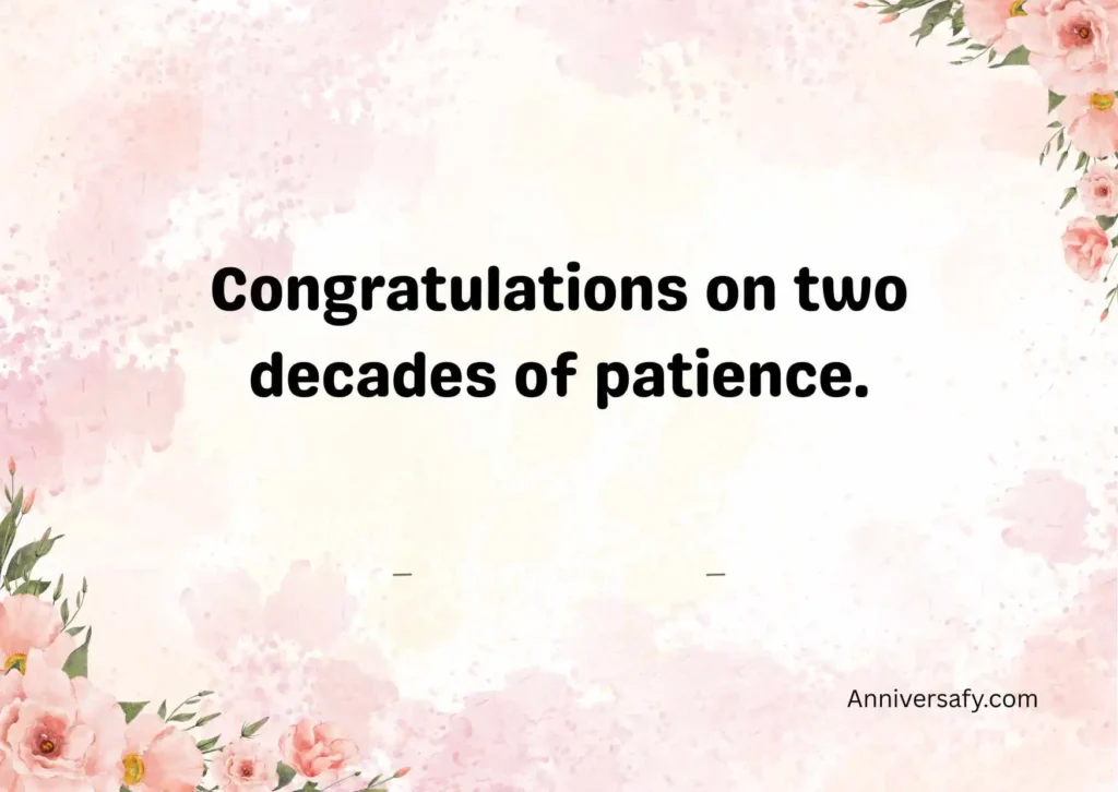 Funny 20 Year Anniversary Quotes for Friends
