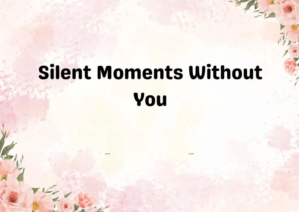 Silent Moments Without You
